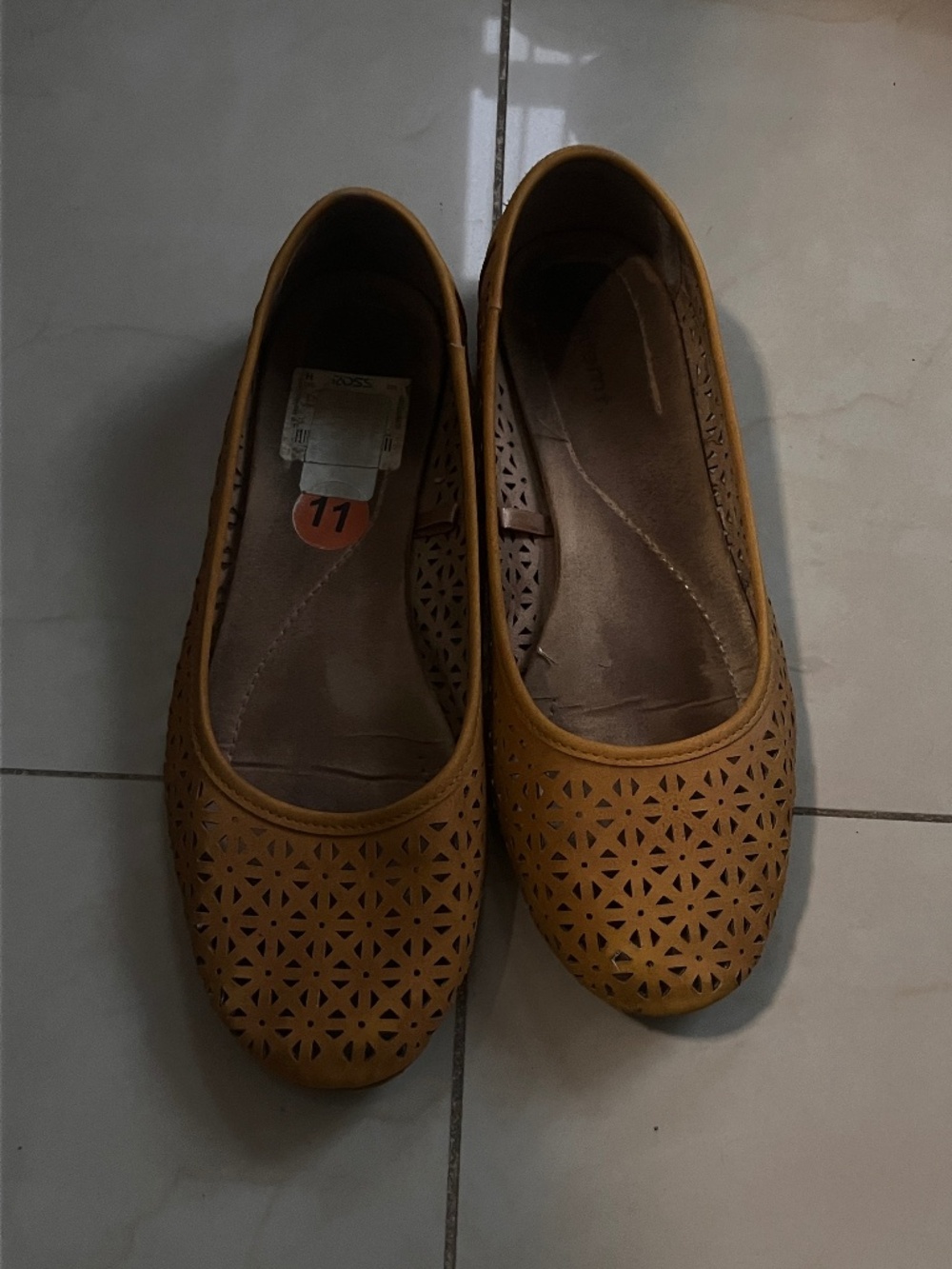 Mustard Yellow Ballet Flats Size 11